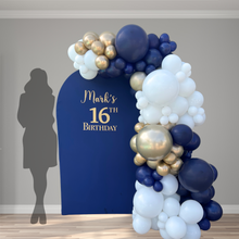 Load image into Gallery viewer, Blue, White &amp; Gold Balloon Wall Set