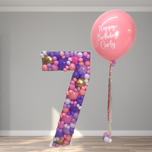 Single Digit Balloon Mosaic - Pinks & Purple