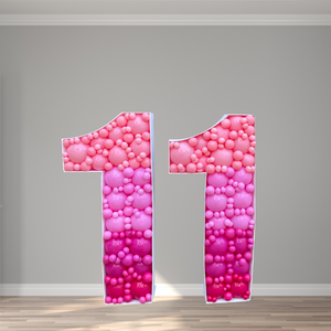 Double Digit Balloon Mosaic - Pink Ombre