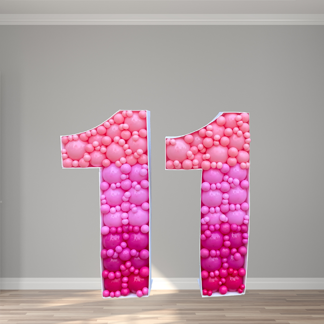 Double Digit Balloon Mosaic - Pink Ombre