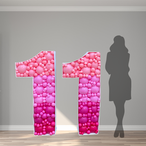 Double Digit Balloon Mosaic - Pink Ombre