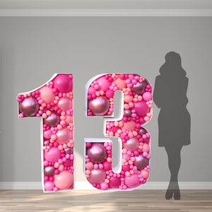 Double Digit Balloon Mosaic in Pinks