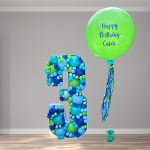 Single Digit Balloon Mosaic - Under the Sea