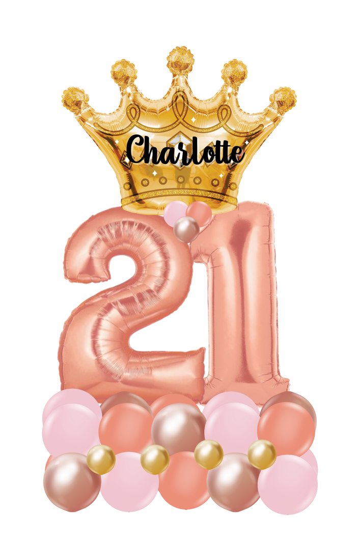 Royal Rose Gold Personalized Marquee with Numbers