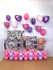 'Sweet Baby Girl" Balloon Bouquet
