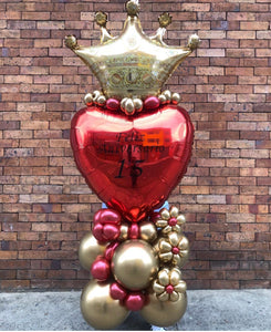 "For the Queen of My Heart" Anniversary Balloon Bouquet