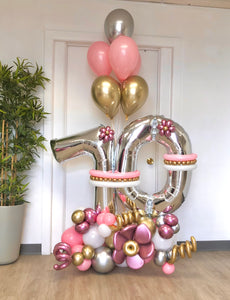 Pink, Silver and Gold Birthday Bouquet