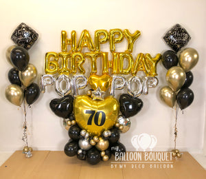"Happy Birthday Pop Pop" Balloon Bouquet